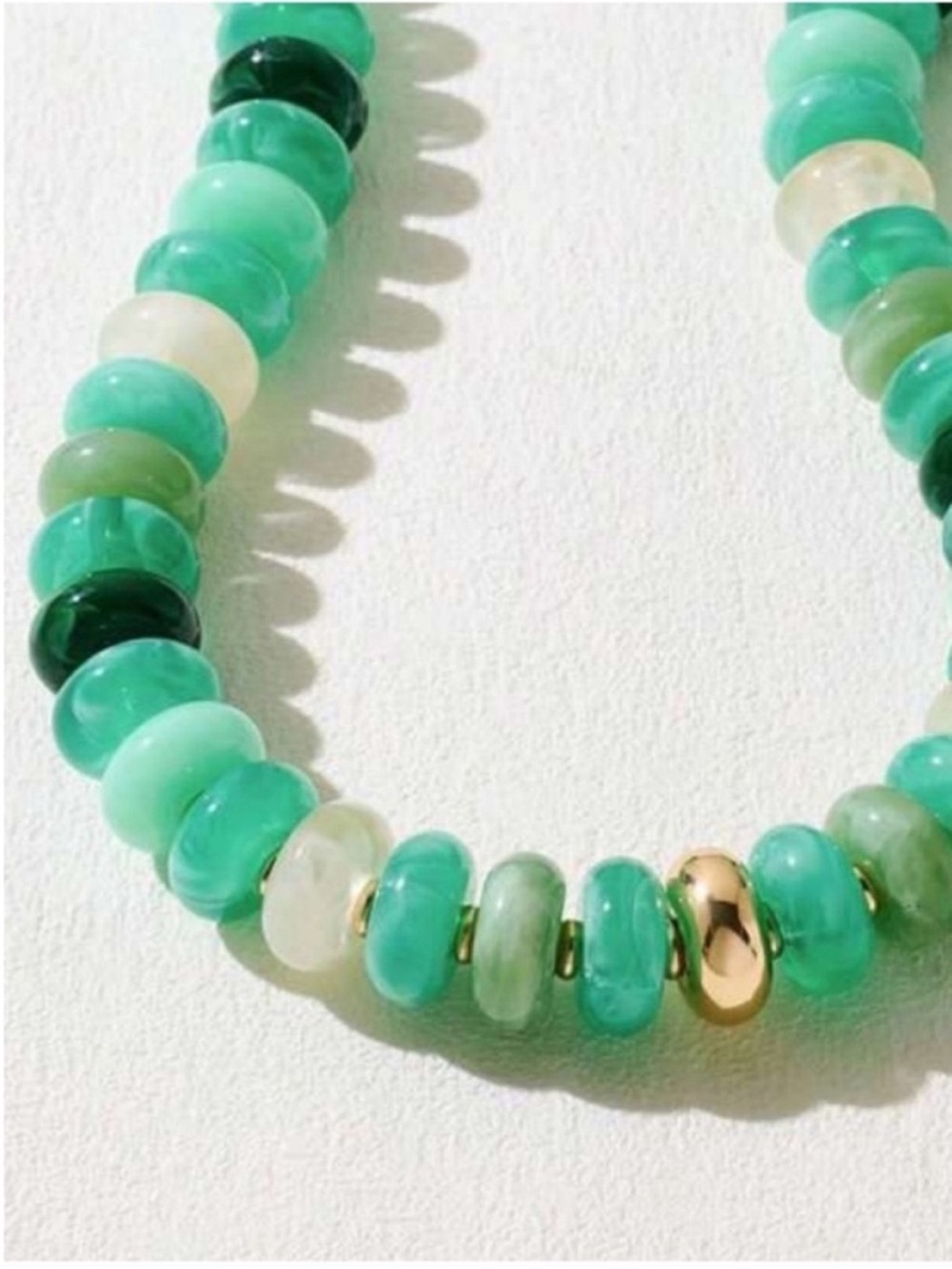 New! Colorful Green Beaded Chunky Dopamine Necklace NWOT 1073